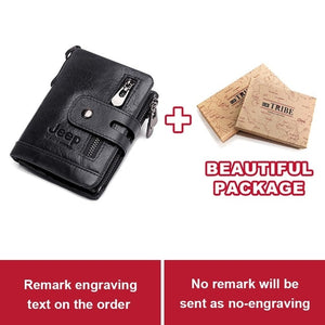 Custom Black leather engraved Wallet showing packaging