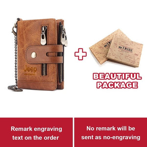 Custom light brown leather engraved Wallet