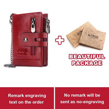 Load image into Gallery viewer, Custom red  leather engraved Wallet with packaging