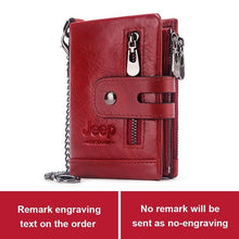 Load image into Gallery viewer, Custom red leather engraved Wallet
