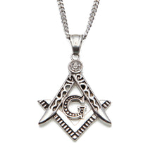 Load image into Gallery viewer, Silver freemason G necklace