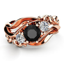 Load image into Gallery viewer, Cubic zirconia entanglement rose gold colored ring