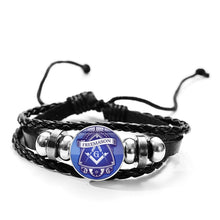 Load image into Gallery viewer, Masonic  All Seeing Eye Statement Woven Leather Bracelet