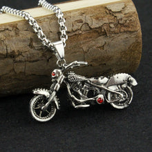 Load image into Gallery viewer, Motorcycle necklace  with micro skulls
