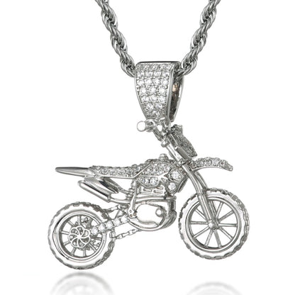 CZ Cubic Zircon  Motorcycle Pendants & Necklaces For Men