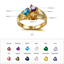 Load image into Gallery viewer, 925 Sterling Silver Custom Engraved Mothers Ring with Birthstones up to 5 Stones