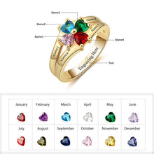 Load image into Gallery viewer, 925 Sterling Silver Custom Engraved Mothers Ring with Birthstones up to 5 Stones