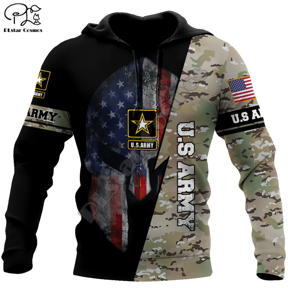 Hoodies 3d Print USA Veteran Military Army Sweatshirts Men Women Hooded Oversized Camouflage Eagles Fashion Kids Sweatshirts