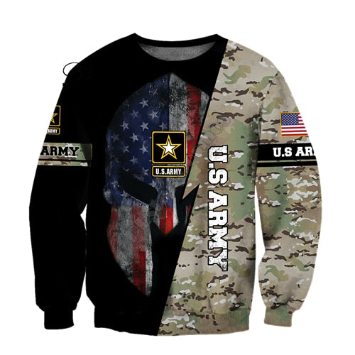 Army discount print sweatshirt