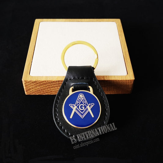 Masonic Key Chain Blue " Compass and Square G "Badge