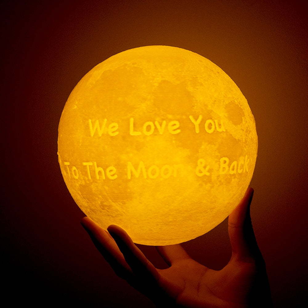 Customized Photo 2/3 Color Lunar Moon Lamp and Night Light USB Charging