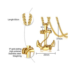 Load image into Gallery viewer, Stainless Steel Sea Anchor Sailor Necklaces Chain Pendants