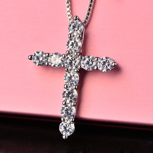 Cubic Zirconia Cross shaped Necklace