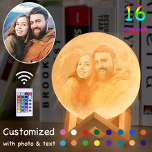 Load image into Gallery viewer, Photo moon lamp personalized with photos
