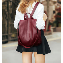 Load image into Gallery viewer, Stylish Waterproof Anti-theft Leather Backpacks Shoulder bag