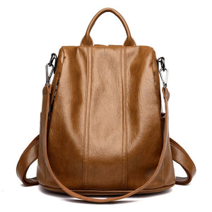 Stylish Waterproof Anti-theft Leather Backpacks Shoulder bag