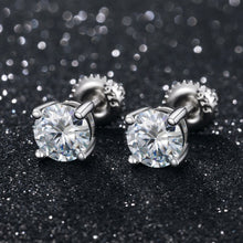 Load image into Gallery viewer, Real 0.1-1 Carat D Color Moissanite Earrings 100% 925 Sterling Silver and 14 Rose Gold