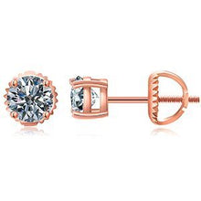 Load image into Gallery viewer, Real 0.1-1 Carat D Color Moissanite Earrings 100% 925 Sterling Silver and 14 Rose Gold