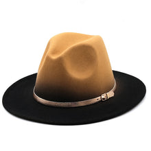 Load image into Gallery viewer, Mustard yellow Ombre Fedora