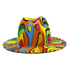 Load image into Gallery viewer, Tie-dye fedora graffiti letters monochrome fedora hat with painted felt