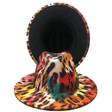 Load image into Gallery viewer, Tie-dye fedora graffiti letters monochrome fedora hat with painted felt