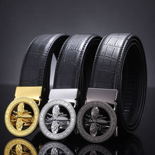 Load image into Gallery viewer, Luxury Design Gold Plated automatic Buckle Genuine Leather Belt