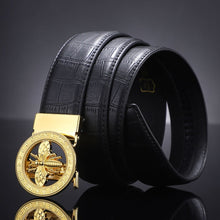 Load image into Gallery viewer, Luxury Design Gold Plated automatic Buckle Genuine Leather Belt