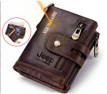 Load image into Gallery viewer, Custom Brown leather engraved Wallet